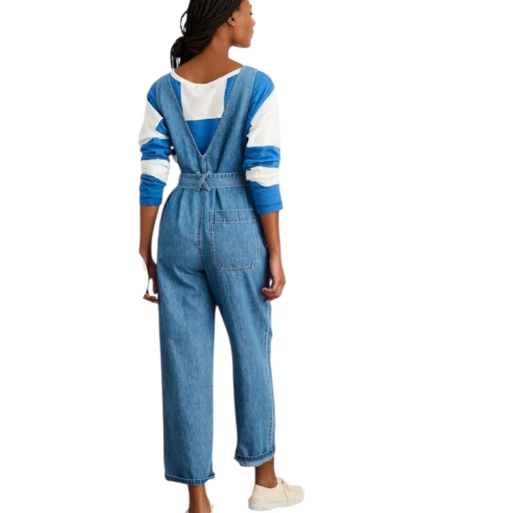 NWT ALEX MILL Ollie Belted Overalls In Denim Jumpsuit Small New - Picture 2 of 13